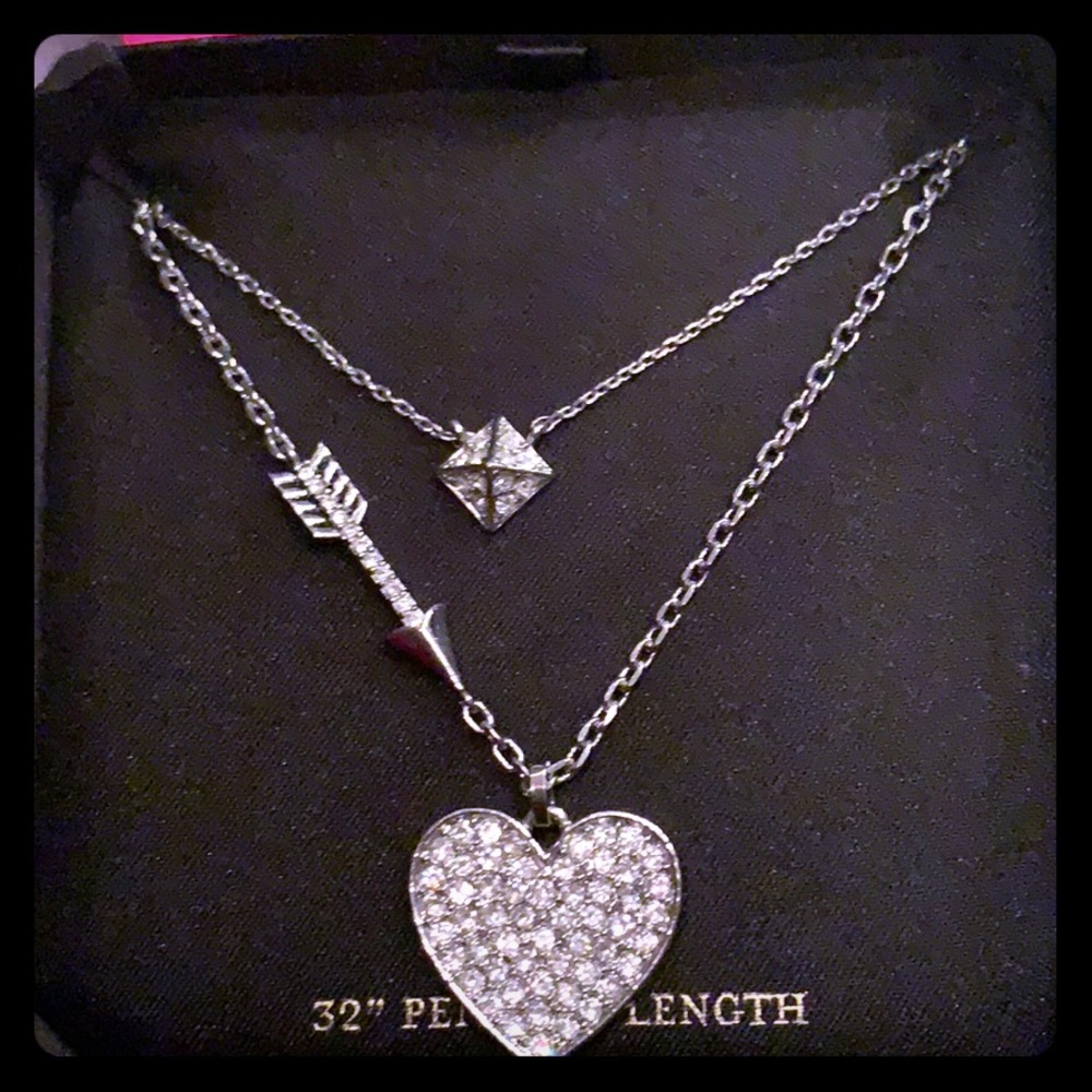 Juicy Couture Heart & Arrow Double Strand Necklace